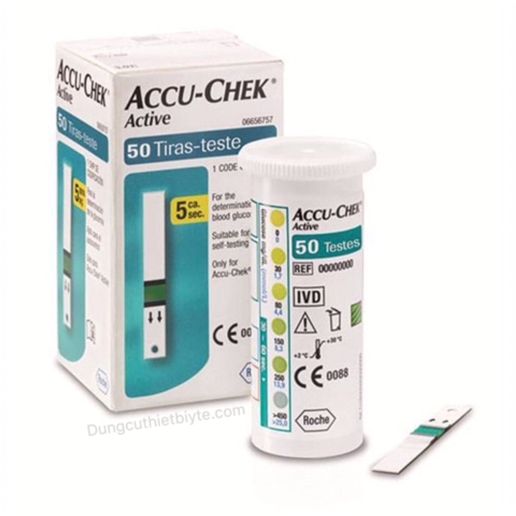 Hộp 50 que đường thử đường huyết Accu-Chek Active