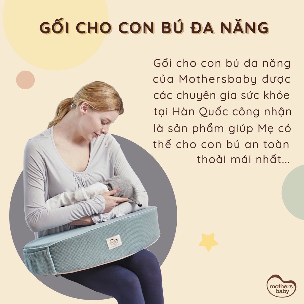 [Mã BMBAU300 giảm 7% đơn 499K] Gối Cho Bé Bú, Chống Trào Ngược Thương Hiệu Mothersbaby Hàn Quốc