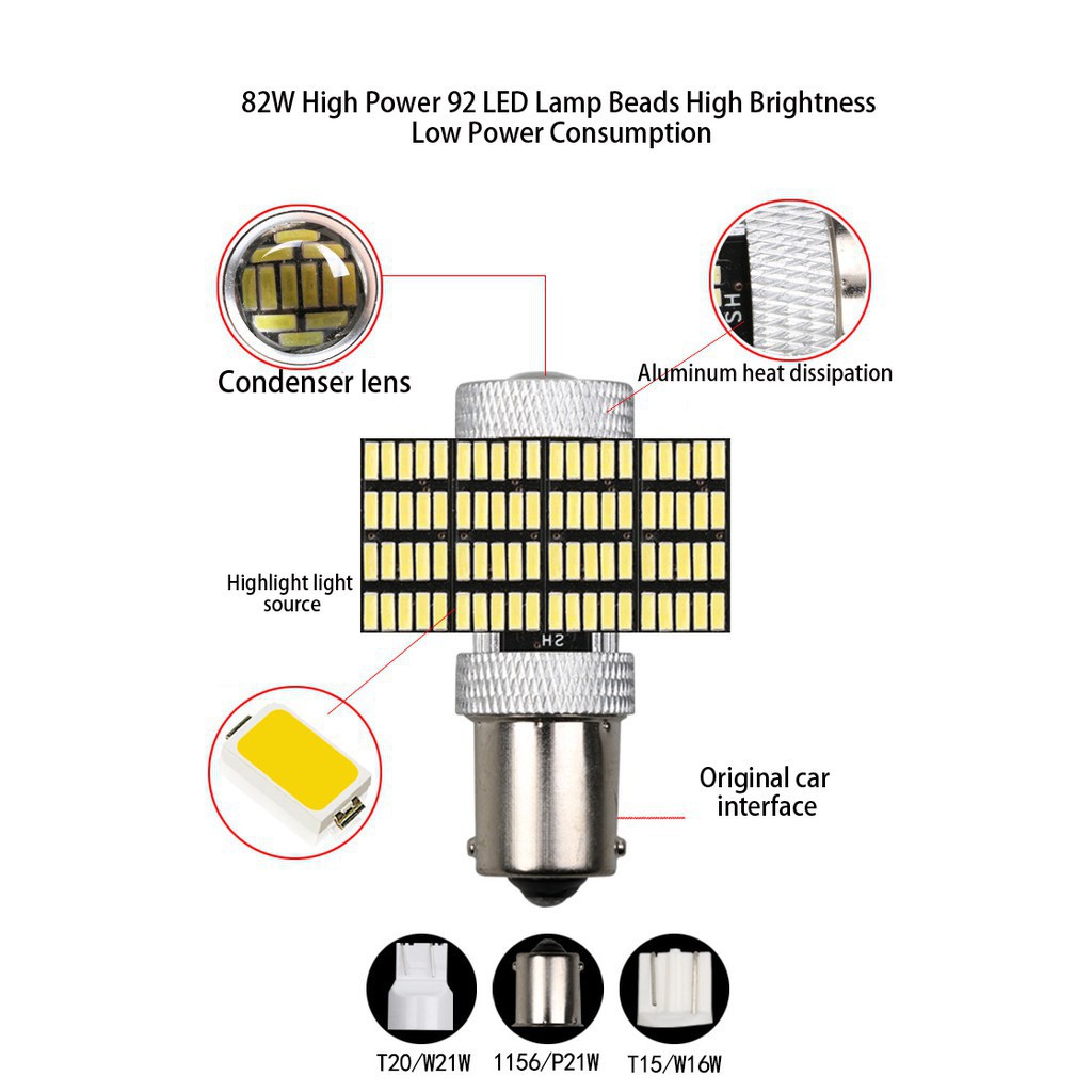 【Flash】LED light signal bulb Brake Car fog T20 1156 1157 T15 ba15s Lamp reverse