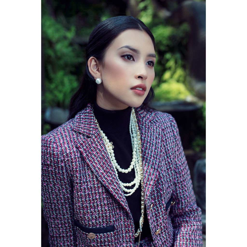 [NHẬP WABRTL5 GIẢM 10% TỐI ĐA 50K ĐH 250K ]Áo khoác Tweed cổ 2 ve nữ IVY moda MS 67C5814