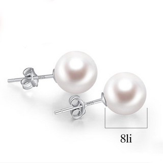 Bông tai nữ hạt bẹt trắng đơn giản dễ thương - lucky star
