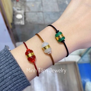 Vòng tay lu thống dát Au 24k,Vòng tay lu thống bạch ngọc dát Au 24k-Minh Tâm Jewelry