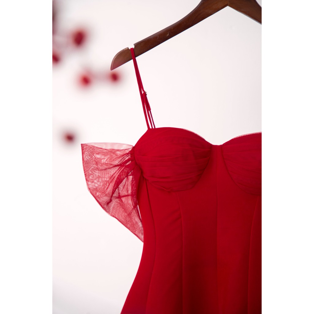 [Mã SKAMSALEP6 giảm 10% tối đa 100K đơn 150K] SÒ VINTAGE - MIRI Đầm 2 dây tay lưới cột dây lưng | BigBuy360 - bigbuy360.vn