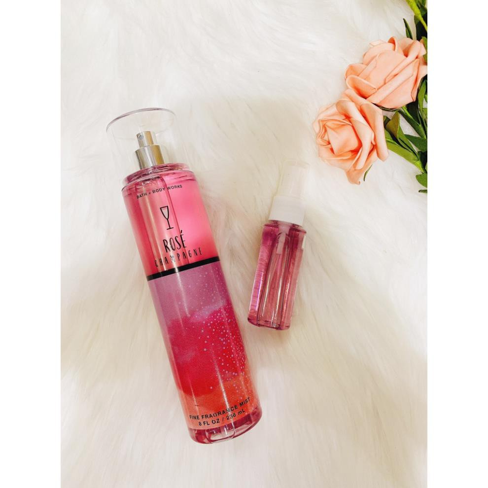 (33ML)XỊT THƠM  BATH AND BODYWORKS ROSE CHAMPANGE - 3WICK STORE