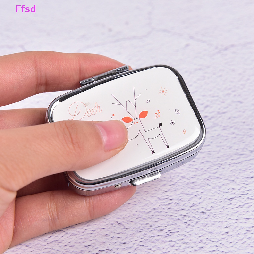 Hộp Đựng Thuốc Viên Hình Vuông Bằng Kim Loại Gấp Gọn Tiện Lợi