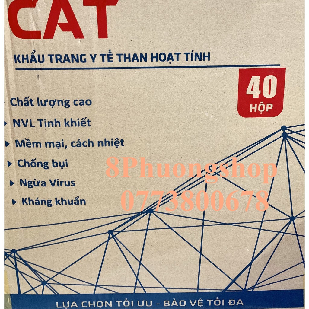 Khẩu Trang Y Tế Than Hoạt Tính ILT/ CAT Dày 4 Lớp ( 50 cái )