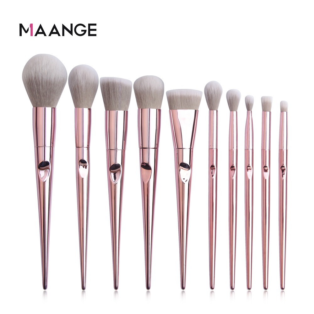 Bộ 10 cọ trang điểm cơ bản kèm túi holo