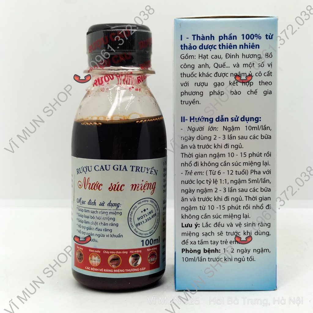 Nước súc miệng rượu cau gia truyền chai 100ml