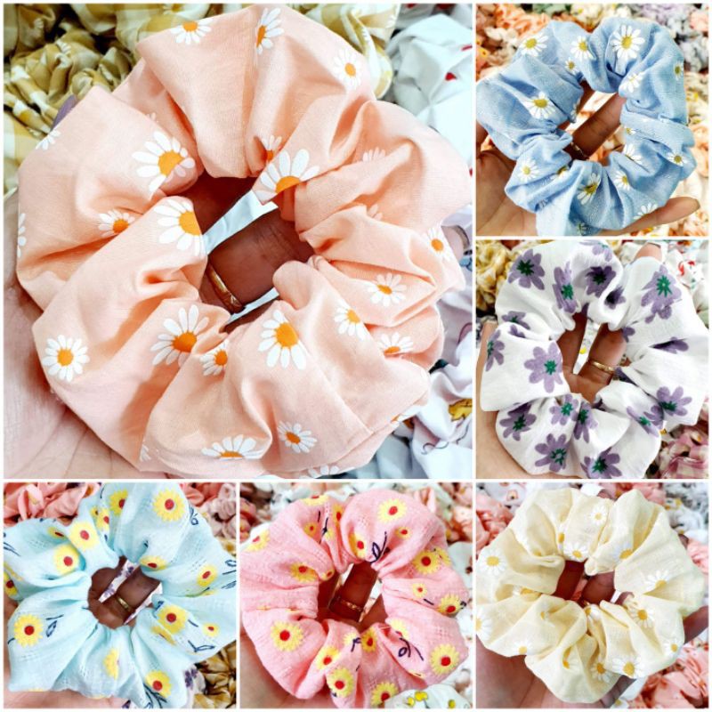 Dây Buộc Tóc Scrunchies Hoa Cúc