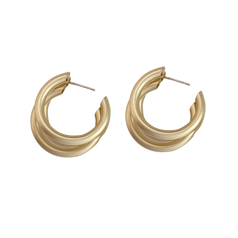 925 silver plated multi-layer simple Korean style earrings for women