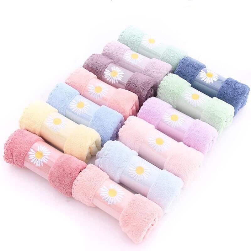 Khăn mặt hoa cúc XUẤT HÀN siêu mềm 100% cotton 35x75 cm