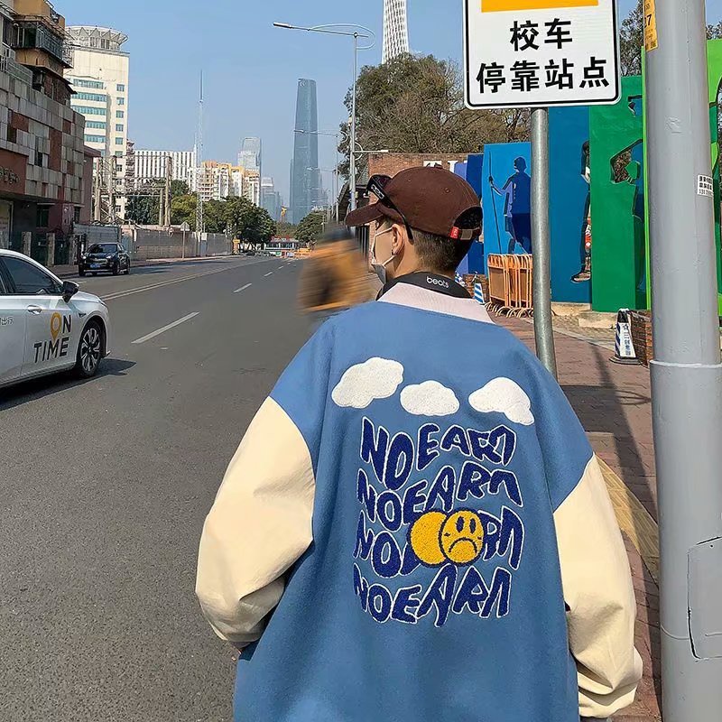 Áo Khoác Bomber Dáng Rộng Phong Cách Hàn Quốc Cho Nam