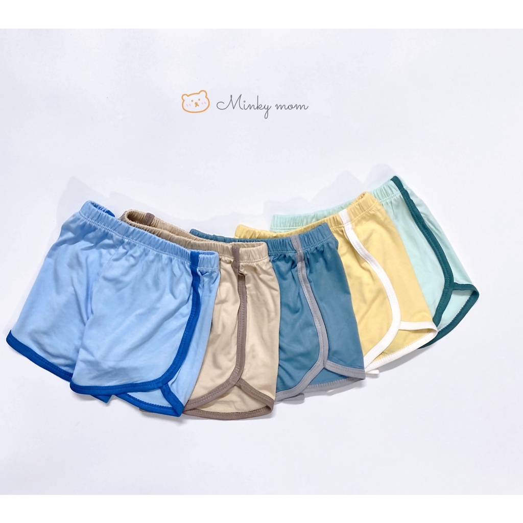 Set 5 quần thun lạnh trơn phối viền cho bé