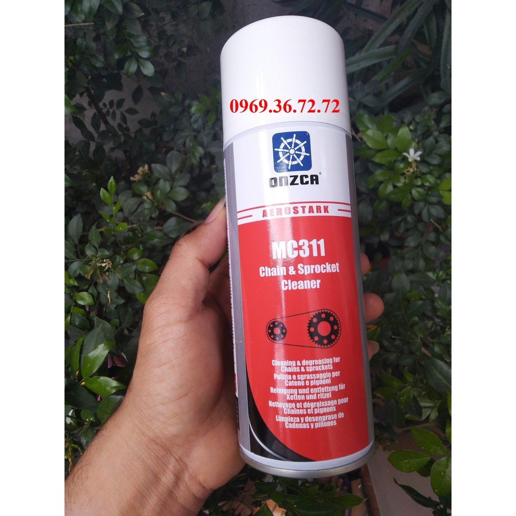 Chai xịt vệ sinh sên, dầu mỡ đa dụng Onzca MC311 Chain &amp; Sprocket Cleaner 400ml