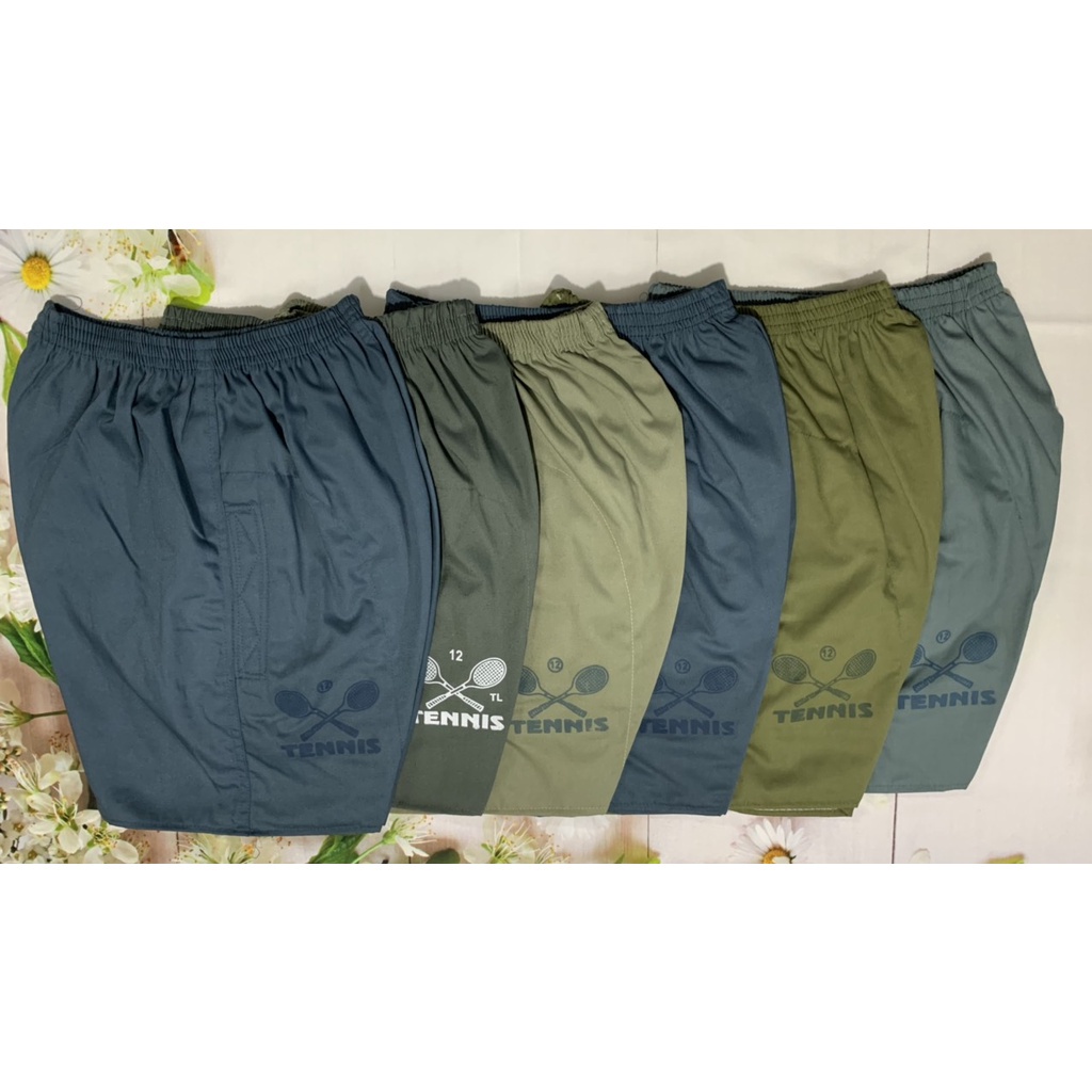 Quần đùi vải ông già trung niên  - Vải kate dày mềm Tennis đáy nem