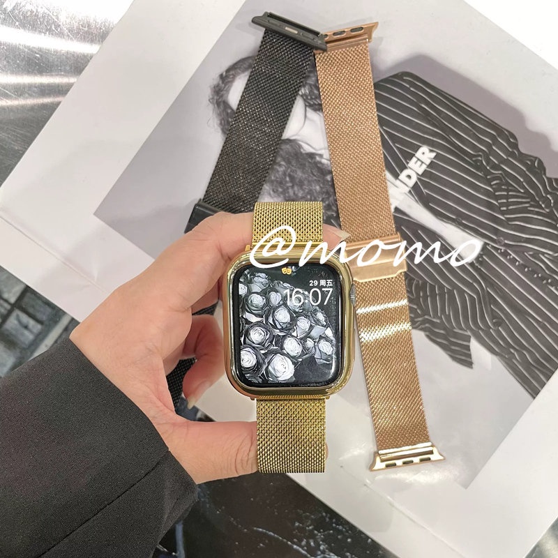 Dây Đeo Inox Milanese Sang Trọng Cho Đồng Hồ Thông Minh Apple Watch Series 8 7 6 5 4 3 SE 49mm 45mm 40mm 44mm 42mm