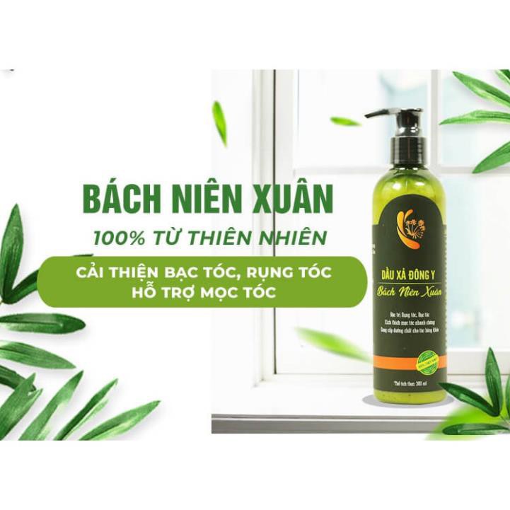 Dầu xả bách niên xuân cung cấp dưỡng chất giúp tóc chắc khỏe, bóng mượt