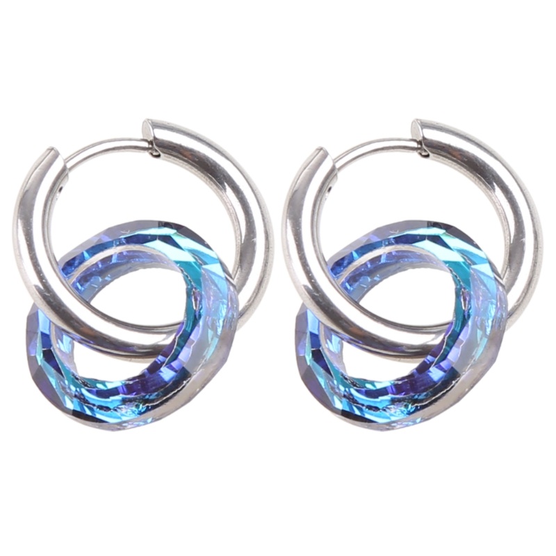 Bông Tai Hình Tròn Trong Suốt Nhiều Màu Độc Đáo Thời Trang Dự Tiệc