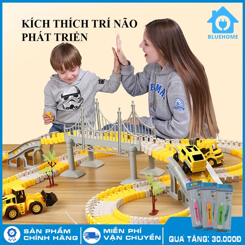 Đồ chơi trẻ em, đồ chơi phát triển trí tuệ, lắp ghép đường ray ô tô, tàu hỏa nhiều chi tiết giúp trẻ tư duy sáng tạo
