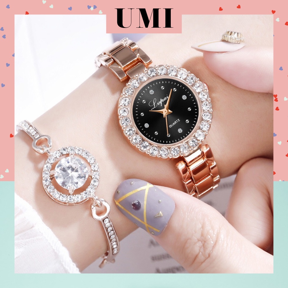Đồng Hồ Nữ Hiệu Lvpai Đính Đá Cao Cấp, Đồng Hồ Thiết Kế Thời Trang Hàn Quốc P1114
