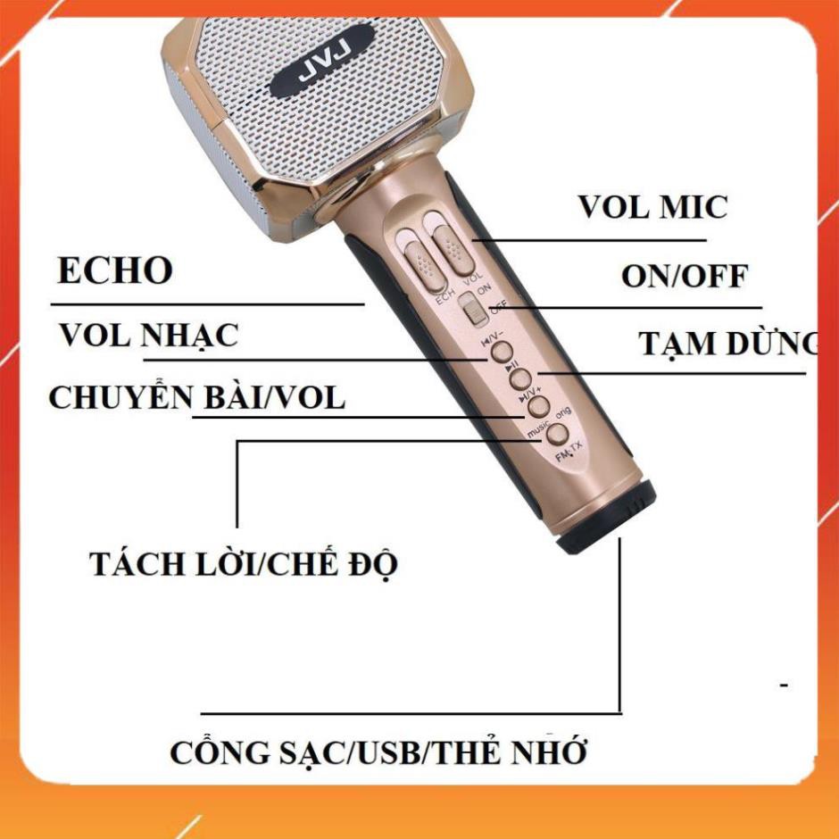 [ HÀNG CHÍNH HÃNG ] Micro kèm loa Bluetooth Karaoke JVJ SD - 10 không dây hỗ trợ ghi âm hàng chính hãng