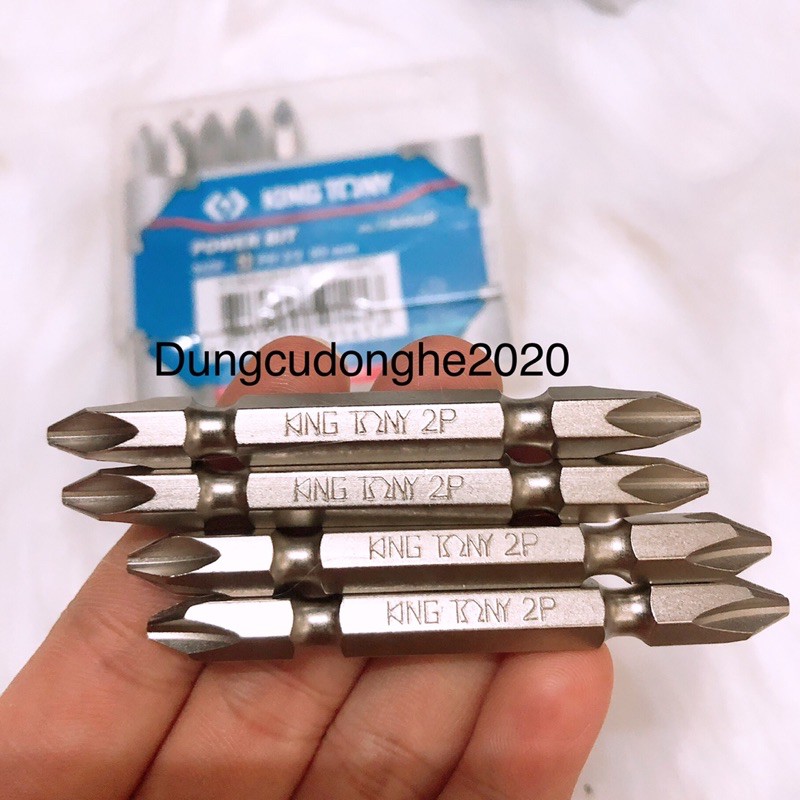 Mũi bắn vít 2 đầu 4 cạnh (bake) Kingtony: (+)2 x 65mm (Lẻ)