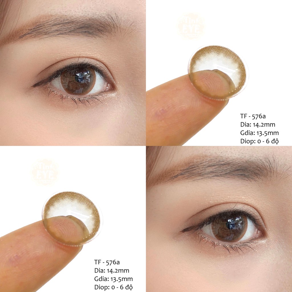 [Tặng Combo 175k] Kính Áp Tròng Tinteye Lens Nâu giãn nhẹ 576a