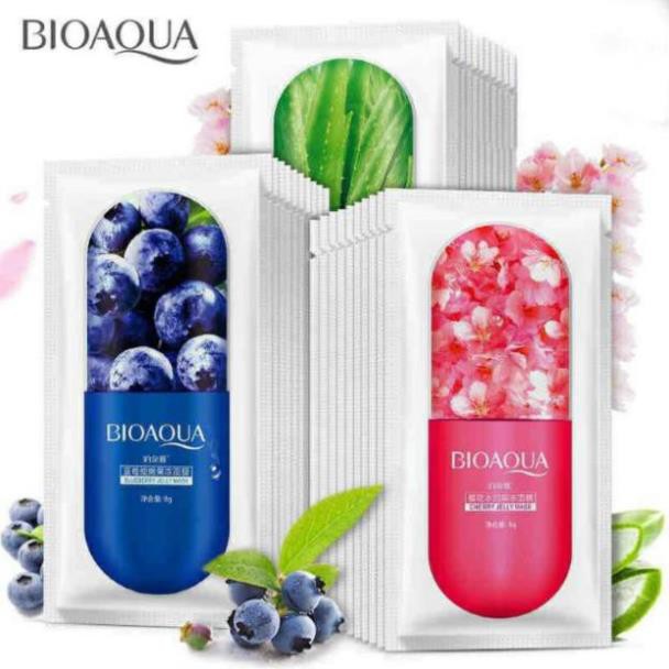 Mặt nạ ngủ dưỡng da mụn cấp ẩm thải độc hình viên thuốc Jelly Mask Bioqua | BigBuy360 - bigbuy360.vn