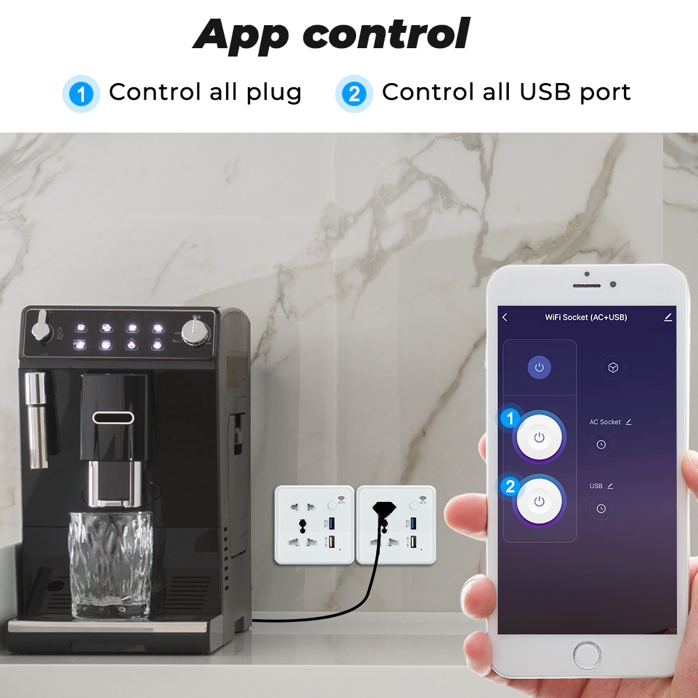 Ổ cắm điện thông minh SMATRUL Wifi cổng USB 3.0 thông dụng tiện lợi
