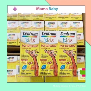 Siro Centrum Kids Incremin Iron Mixture, Úc giúp ăn ngon miệng hấp thu tốt hơn cho trẻ biếng ăn từ 6 tháng tuổi