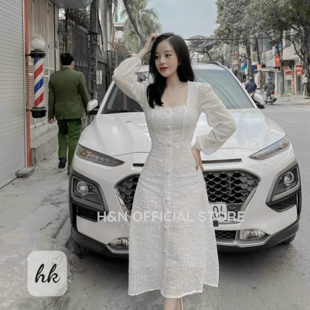 Váy nữ trắng thiết kế sang chảnh Đầm maxi dự tiệc tiểu thư xinh xắn HN Clothing V40 | BigBuy360 - bigbuy360.vn