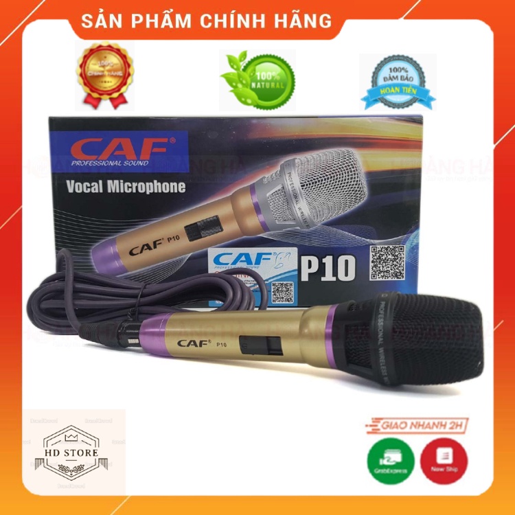 Micro karaoke Có Dây CAF P10, Micro Hát Karaoke Gia Đình Chất Lượng Tốt Hay Tay Cầm Chống Xước. Bảo Hành 12 Tháng.