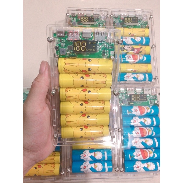 bộ xạc dự phòng meca trong suốt 8cell-20000mah