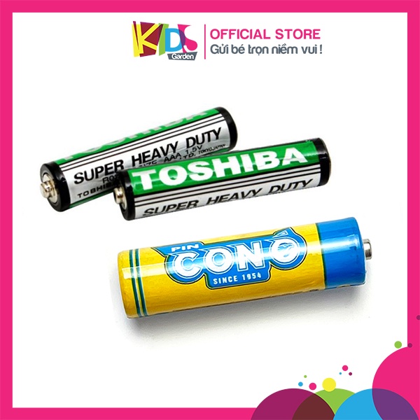 Pin Đồ chơi cho bé Pin tiểu 2A Con Ó và Pin 3A Toshiba 1.5V Giá lẻ 1 viên PK01 KIDS GARDEN
