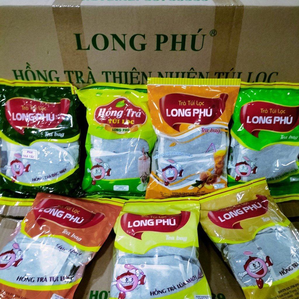 Xả HSD 09.2023-HSD 11/2024 Trà Túi Lọc Long Phú 200gr - 350gr - Nguyên Liệu Pha Trà Sữa,  Nước Trái Cây Siêu Ngon