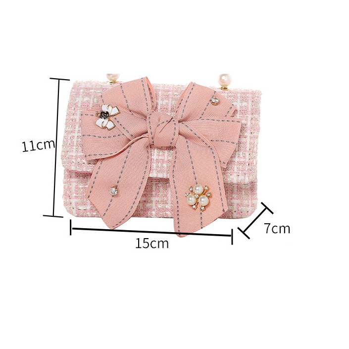 Túi xách cho bé gái quai ngọc mini sành điệu đeo chéo túi  trẻ em Teenstore TS1140