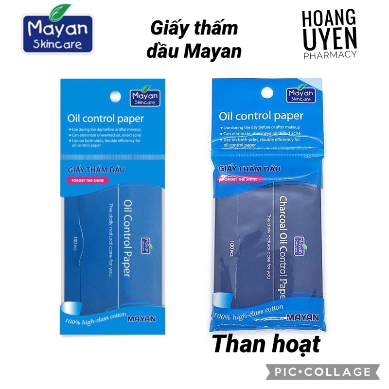 Giấy thấm dầu Mayan/ giấy thấm dầu Mayan than hoạt - 100 tờ