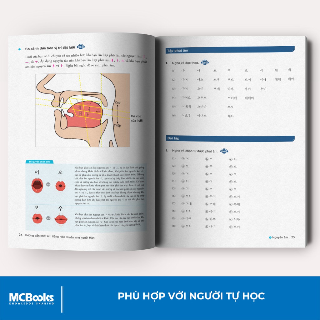 Sách - Hướng Dẫn Phát Âm Chuẩn Như Người Hàn Quốc Dành Cho Người Tự Học - Học Kèm App Online