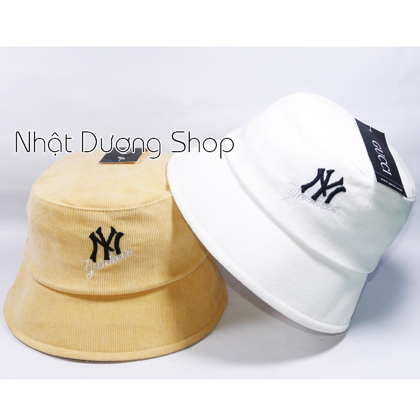 Mũ bucket vành cụp ❤️Nón tai bèo thêu chữ NY Yankees chất nhung cao cấp form unisex nam nữ 2022