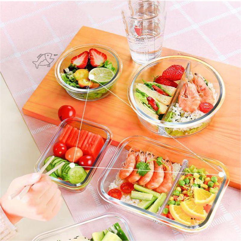 Hộp Cơm Giữ Nhiệt Thủy Tinh Hộp Cơm Văn Phòng - Hộp Cơm Thủy Tinh Hộp Đựng Thức Ăn Đựng  VT268