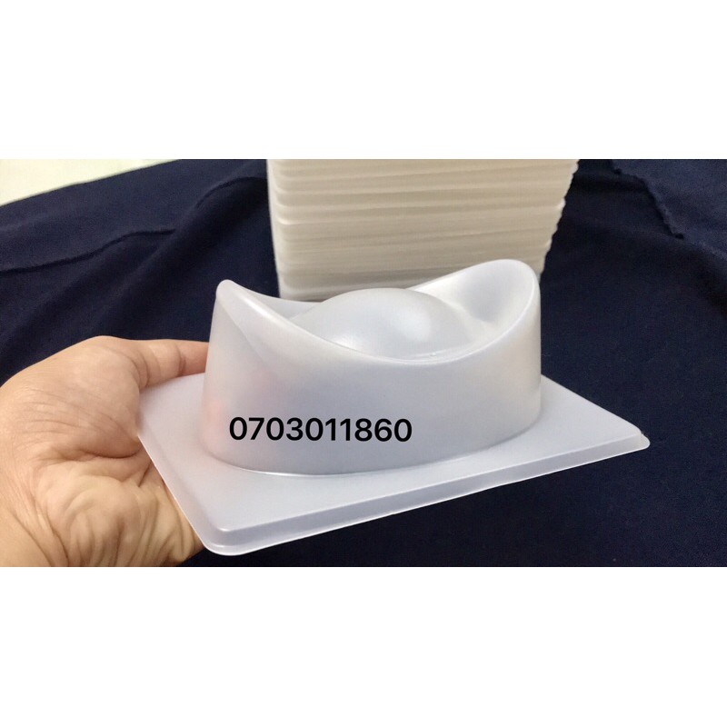 Khuôn rau câu, khuôn nhấn xôi, bánh tổ...Hình THỎI VÀNG to 13x8cm