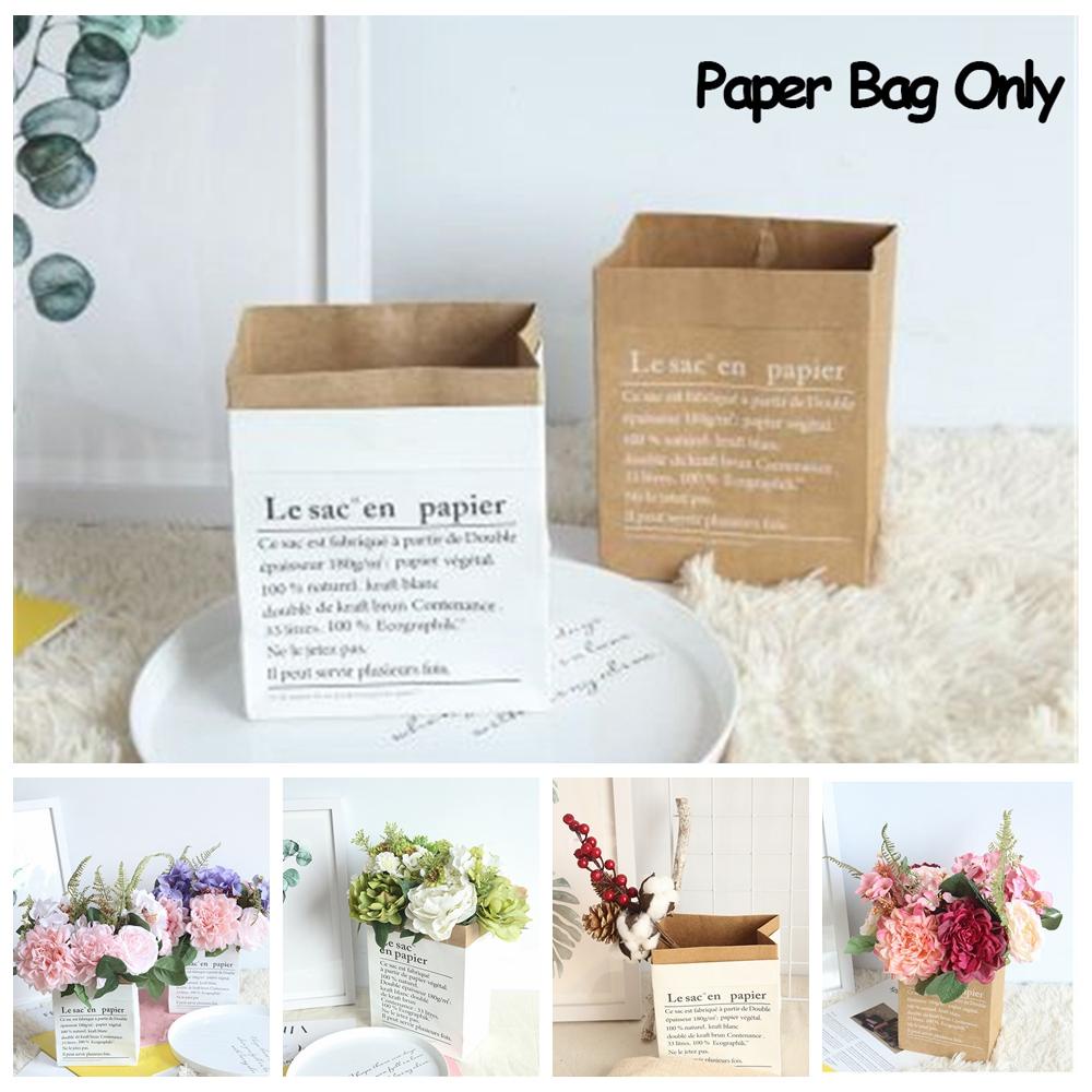 1 Giỏ Hoa Giấy Kraft Trang Trí Tiệc Cưới Phong Cách Bắc Âu