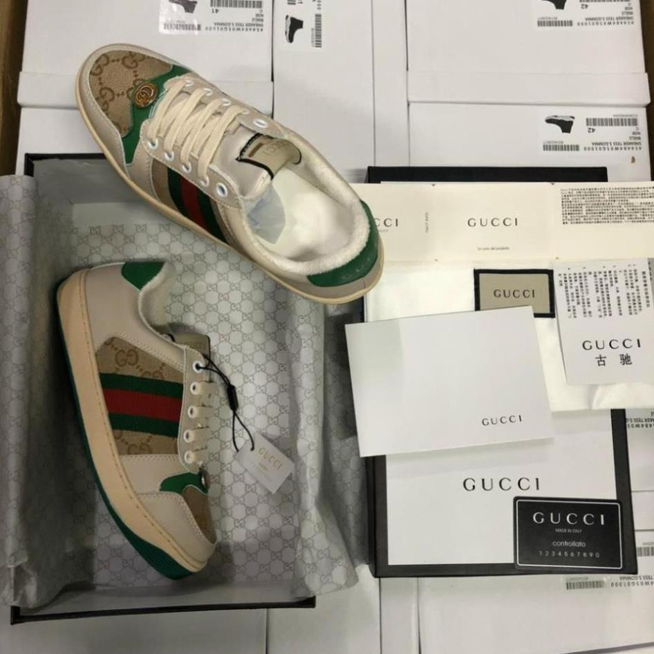 Giầy Sneaker Gucci Sơn Tùng Hồng + Xanh cực hót , Giày thể thao GC hàng đẳng cấp da thật đủ box bill