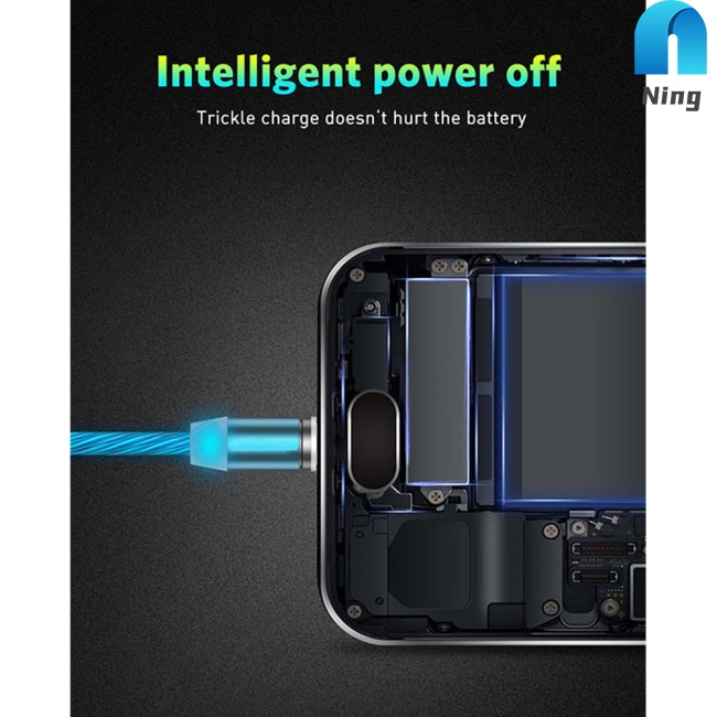 Dây Cáp Sạc Nhanh Truyền Dữ Liệu Có Đèn LED Đầu Nam Châm Cổng Micro USB Type-C Cho Điện Thoại Android IOS