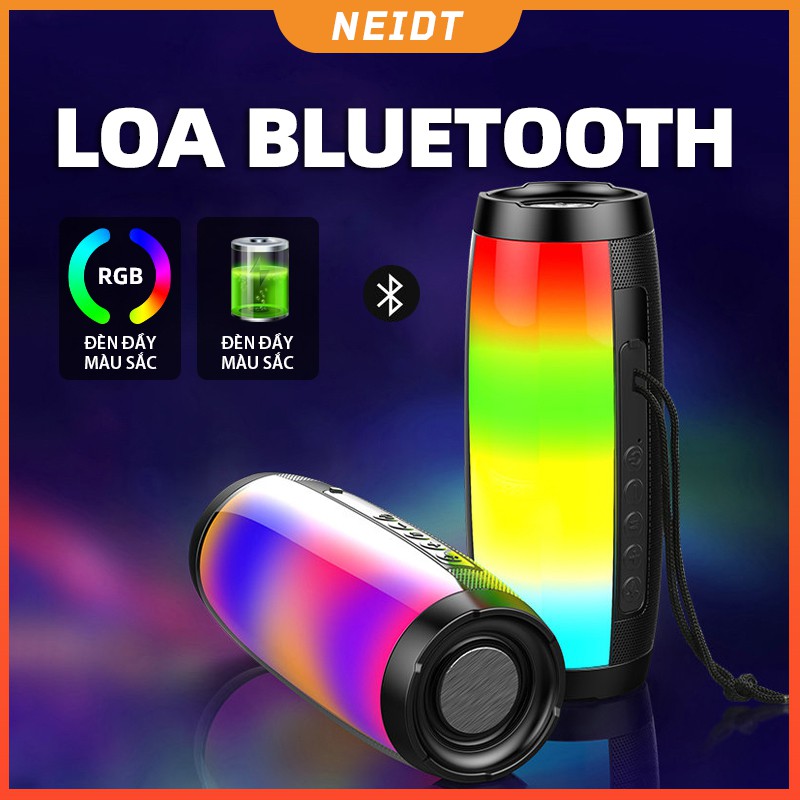 【BÁN LỚN】 Loa Bluetooth di động Đèn LED đầy màu sắc Âm thanh nổi âm thanh nổi rõ ràng Treble và Bass Thẻ TF 1200mAh nhiều màu Thích hợp Dành cho Hoạt động Ngoài trời & Tụ tập Amily