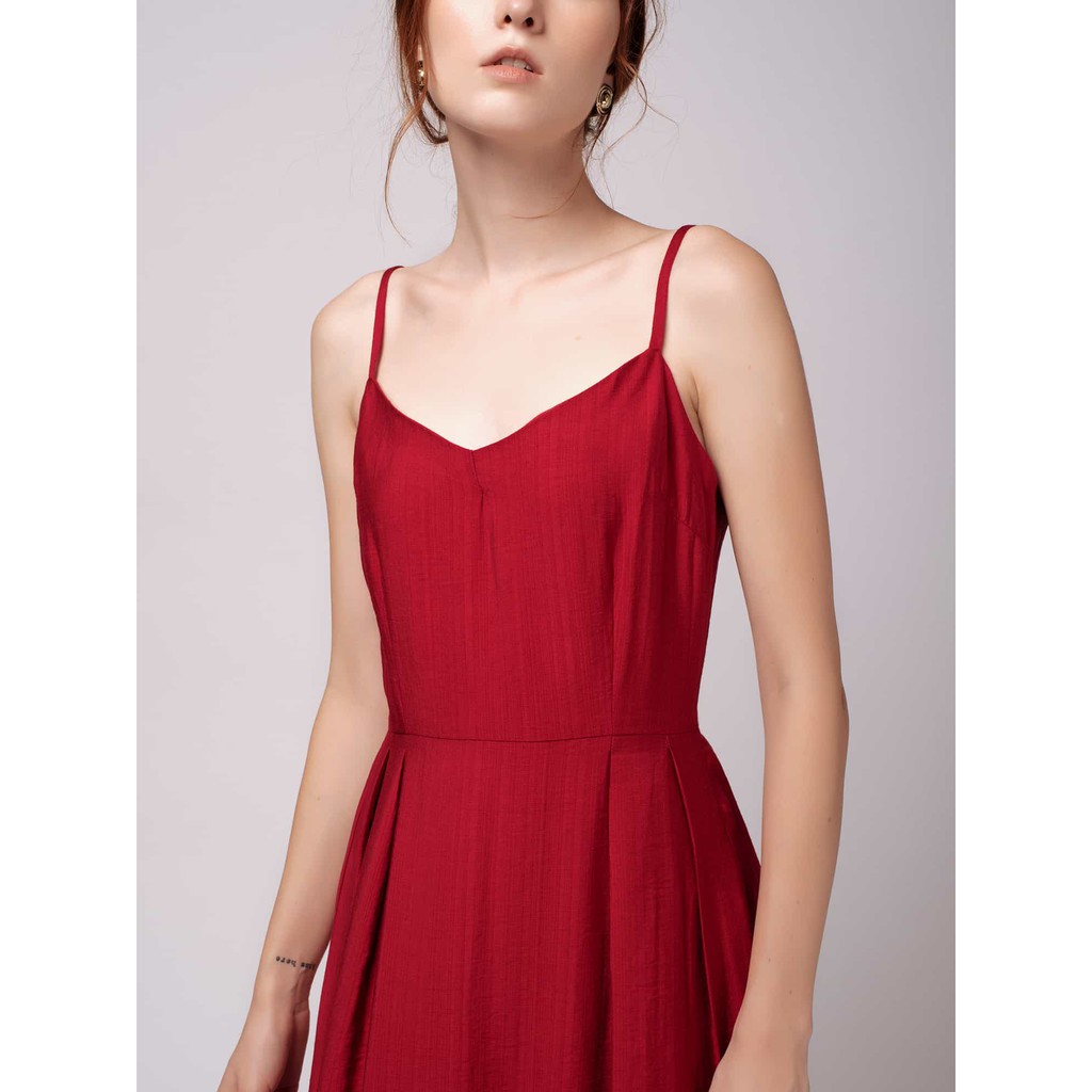 Đầm Dây Vải Tơ Xước Đỏ - YV LE & CO | BigBuy360 - bigbuy360.vn