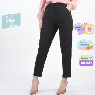 Quần baggy đũi Evelyn chất đũi xước thoáng mát, siêu mịn quần đũi nữ cạp chun sau, form chuẩn, tôn dáng