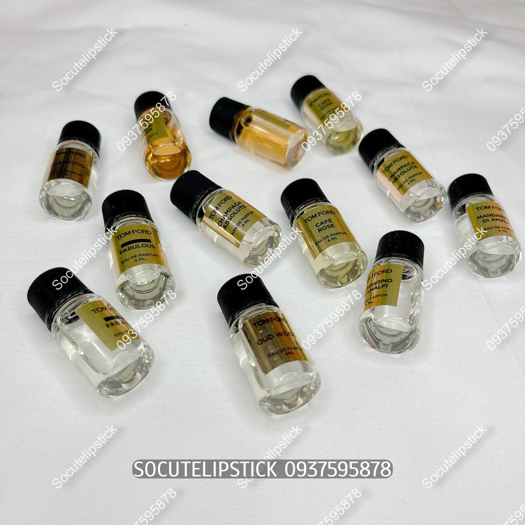 Nước Hoa Tom.Ford TF Private Blend Oud Wood - Madarino - Fabulous - Cafe Rose - Jasmin Rouge Minisize 4ml Full Mùi