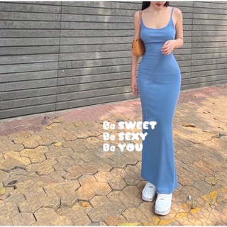 Đầm thun gân hai dây,fom ôm body cực sexy.