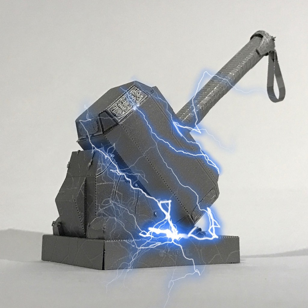 Mô Hình Lắp Ghép 3D Kim Loại Tự Ráp Búa Thor Mjolnir Marvel - Chưa Lắp